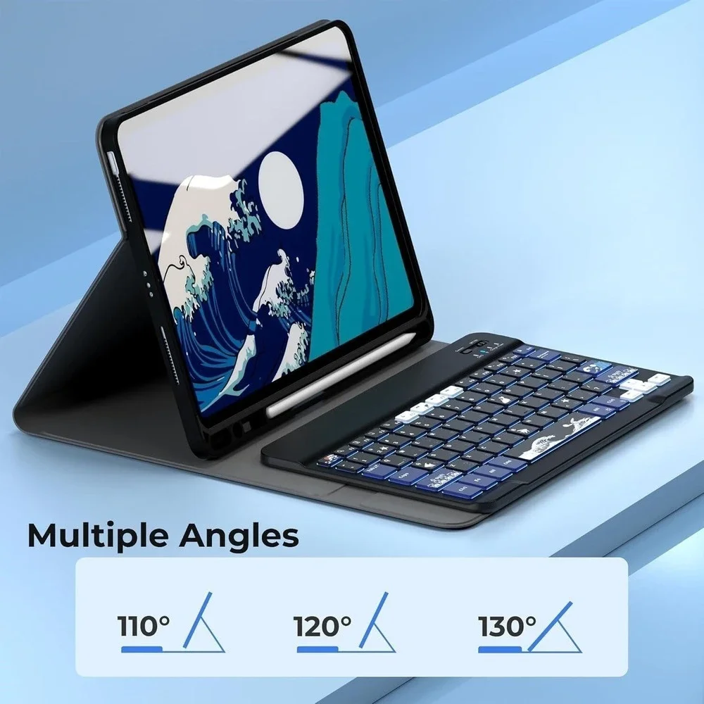 OHY‎ iPad Air 11 WK80 Wireless Backlit Keyboard Case Adjustable Angle Magnetic